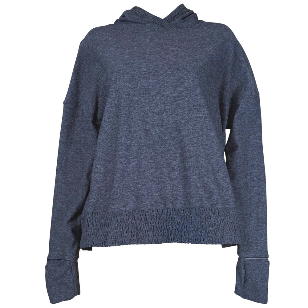 Lululemon Find Your Pace Hoodie Women's 6 Blue Gray Smocked Hem Pullover Fitness
